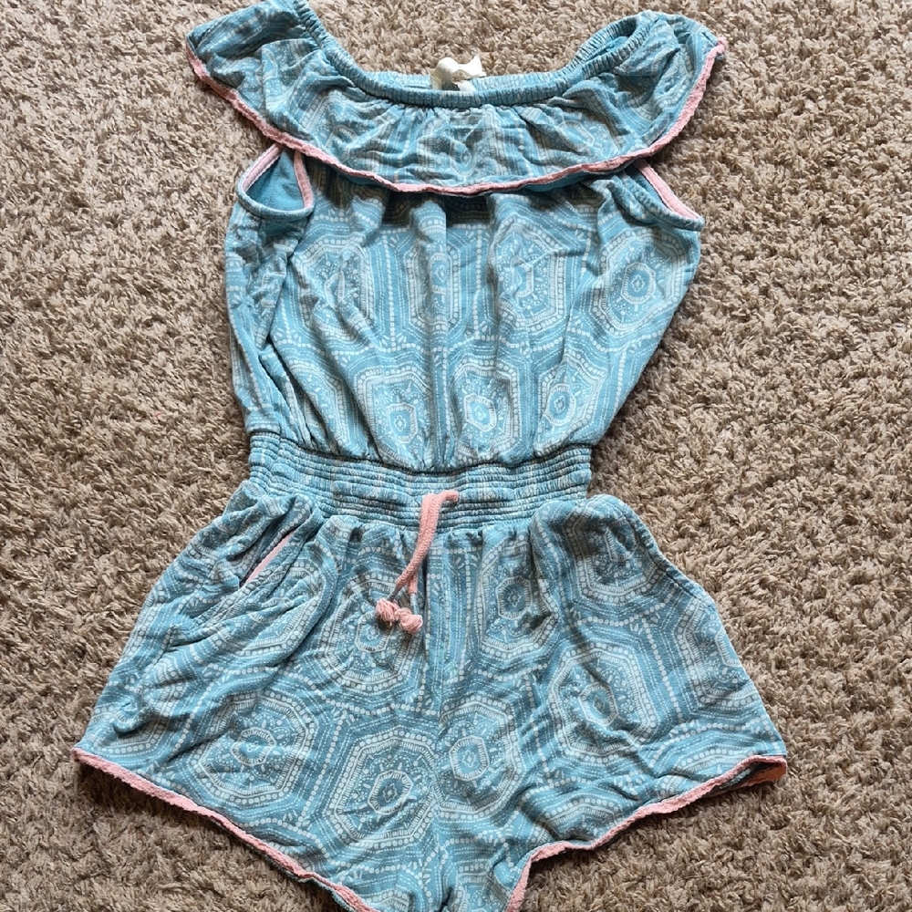 Blue Patterned Kids Romper Matilda Jane